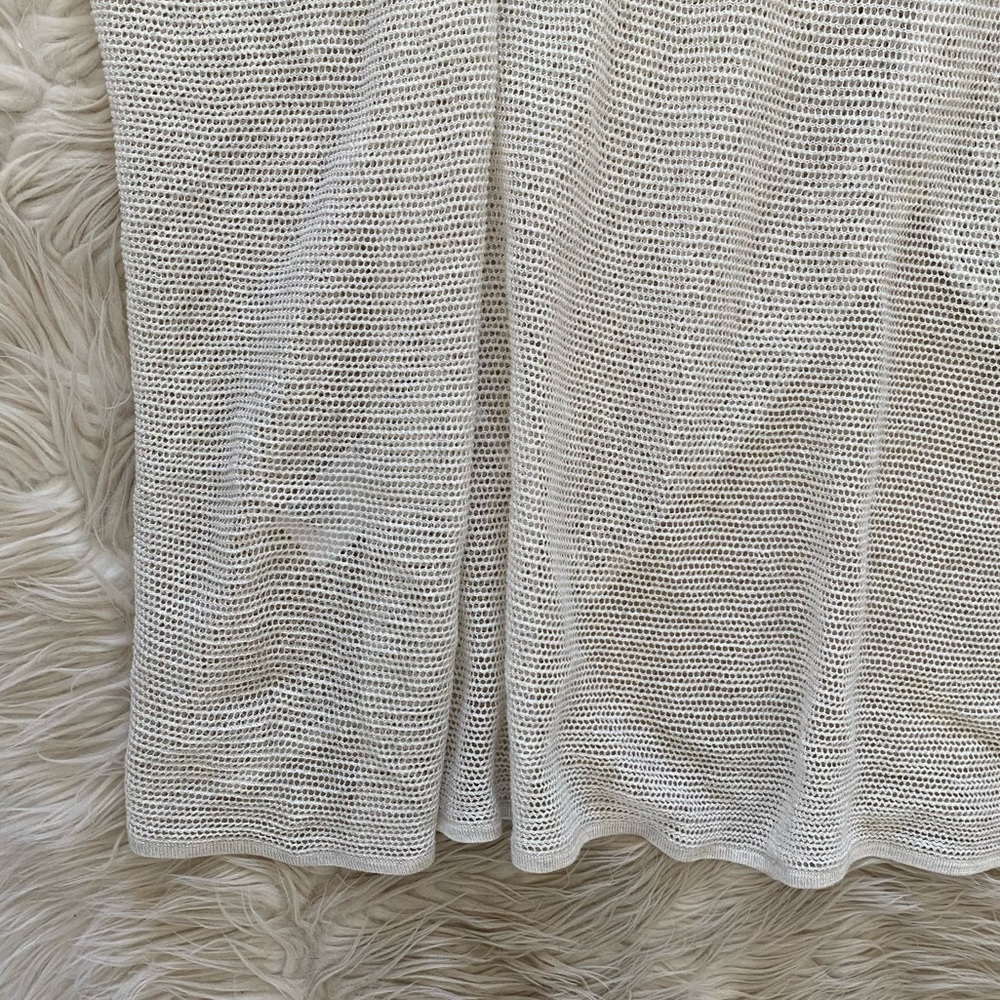 Allsaints White Lightweight Open Knit Itat Twist Tee Draped Layering Shirt Top - Picture 9 of 11